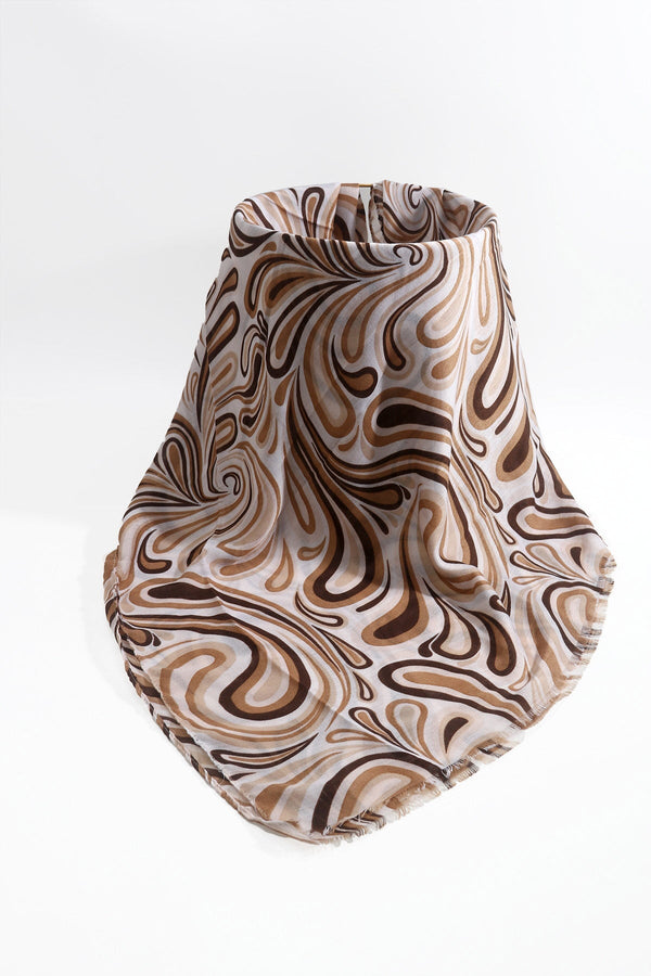 Carraig Donn Brown Swirl Print Lightweight Scarf