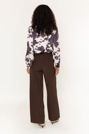 Carraig Donn Brown Tailored High Waisted Wide Leg Trousers