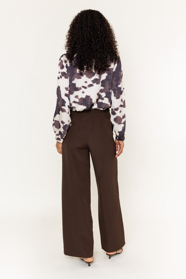Carraig Donn Brown Tailored High Waisted Wide Leg Trousers