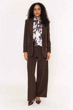 Carraig Donn Brown Tailored High Waisted Wide Leg Trousers