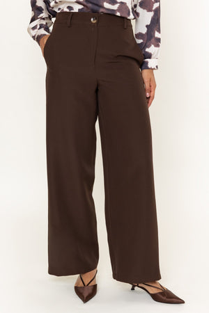 Carraig Donn Brown Tailored High Waisted Wide Leg Trousers