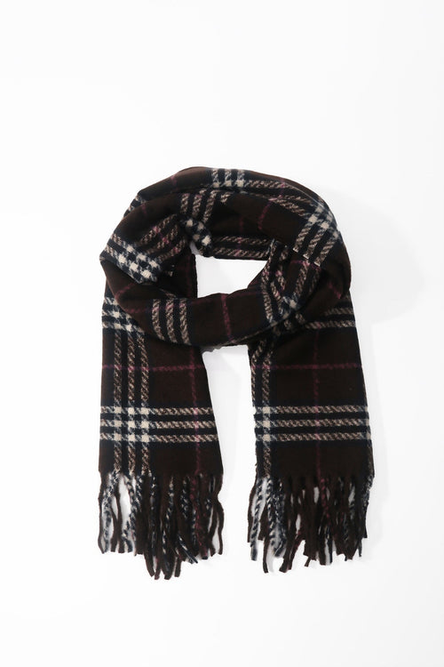 Brown Tartan Print Scarf