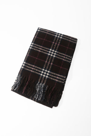 Carraig Donn Brown Tartan Print Scarf