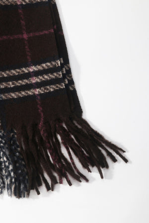 Carraig Donn Brown Tartan Print Scarf