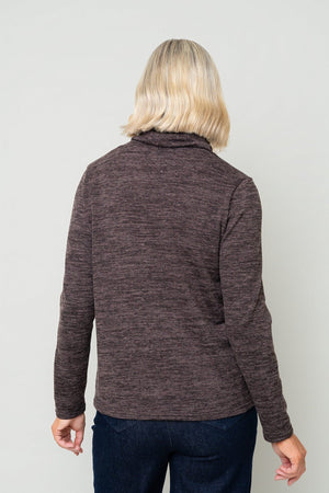 Carraig Donn Brown Warm Handle Cowl Neck Long Sleeve Top