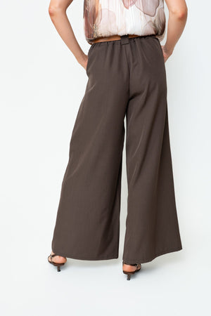 Carraig Donn Brown Wide Leg Belted Trousers