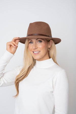 Carraig Donn Brown Wool Fedora Hat