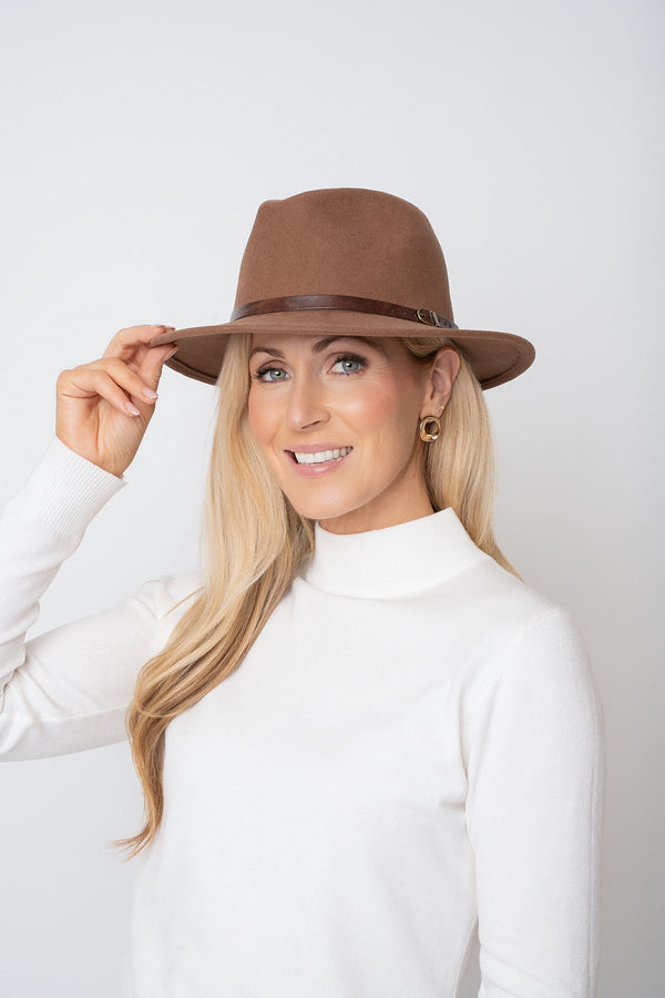 Carraig Donn Brown Wool Fedora Hat