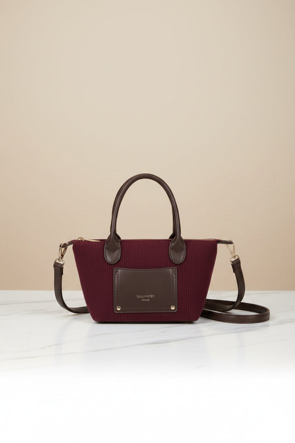 Carraig Donn Burgundy Corduroy Mini Top Handle Tote Bag