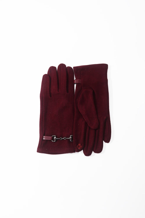 Burgundy Equestrian Detail Glove