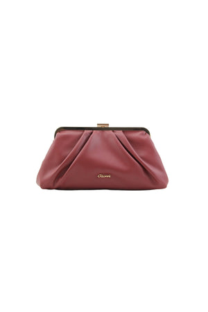 Carraig Donn Burgundy Faux Leather Frame Clutch Bag