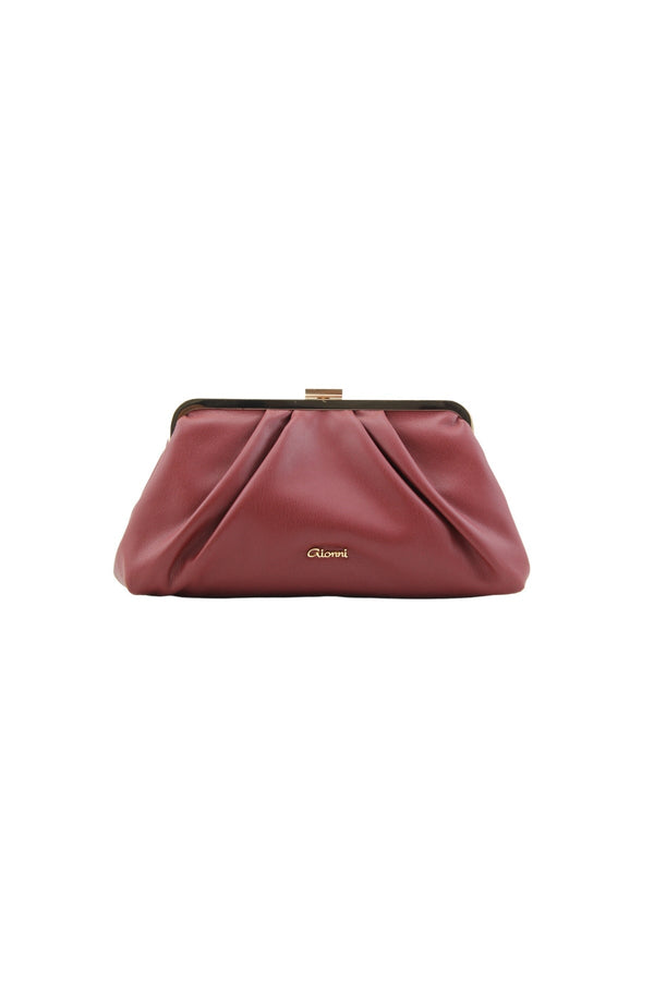 Carraig Donn Burgundy Faux Leather Frame Clutch Bag
