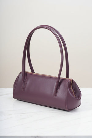 Carraig Donn Burgundy Faux Leather Structured Baguette Bag