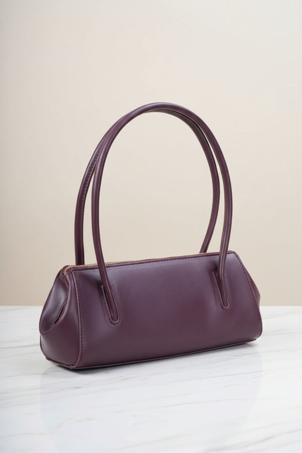 Carraig Donn Burgundy Faux Leather Structured Baguette Bag