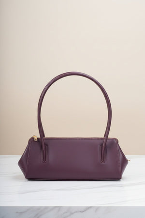 Carraig Donn Burgundy Faux Leather Structured Baguette Bag