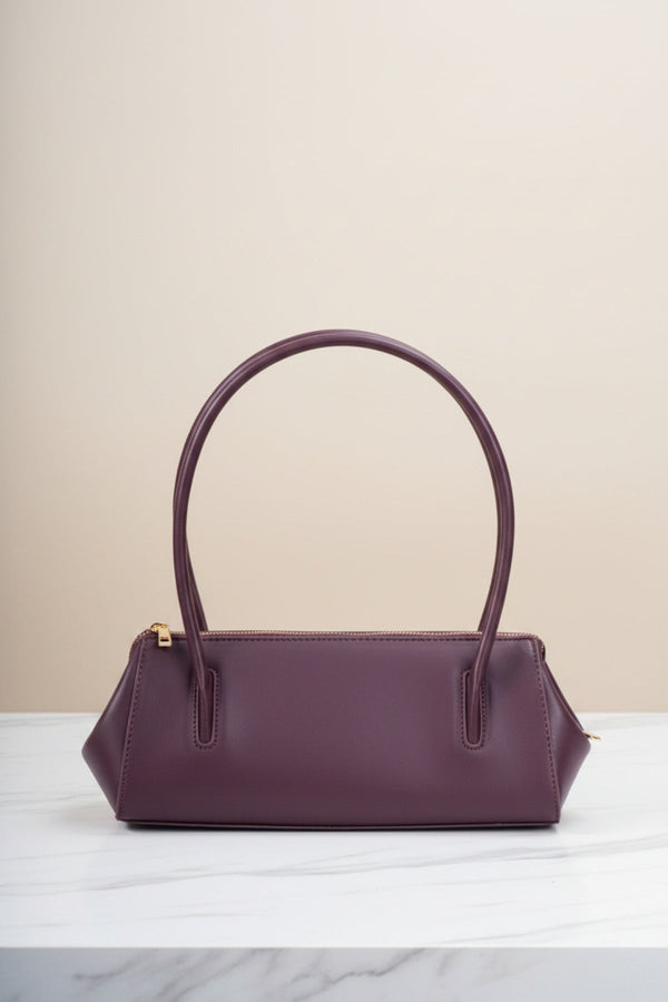 Carraig Donn Burgundy Faux Leather Structured Baguette Bag