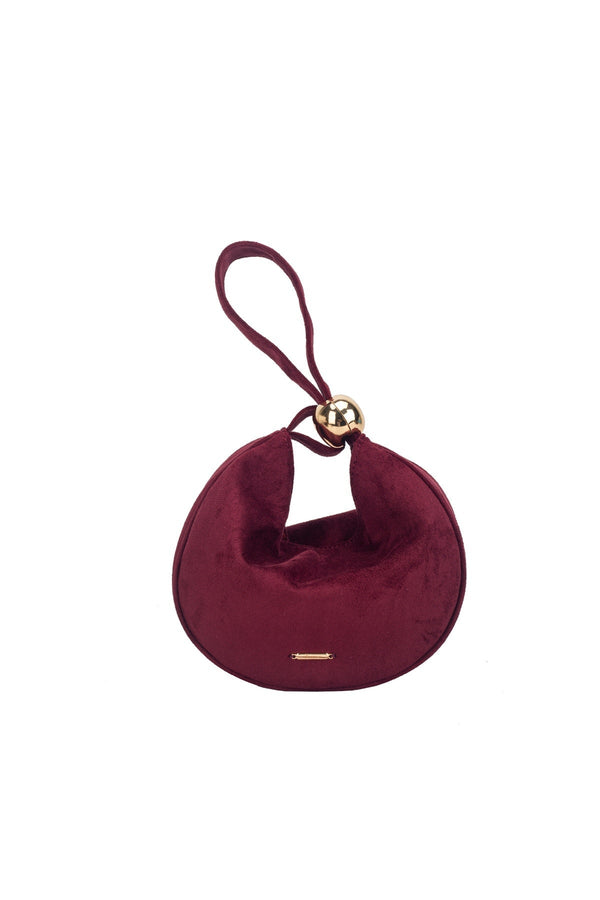 Carraig Donn Burgundy Faux Suede Curved Hobo Clutch Bag