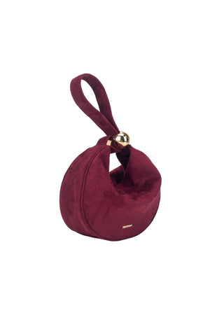 Carraig Donn Burgundy Faux Suede Curved Hobo Clutch Bag