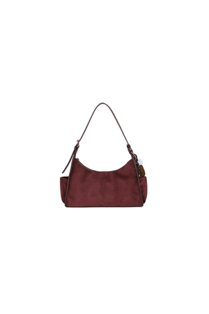 Carraig Donn Burgundy Faux Suede Front Pocket Hobo Shoulder Bag