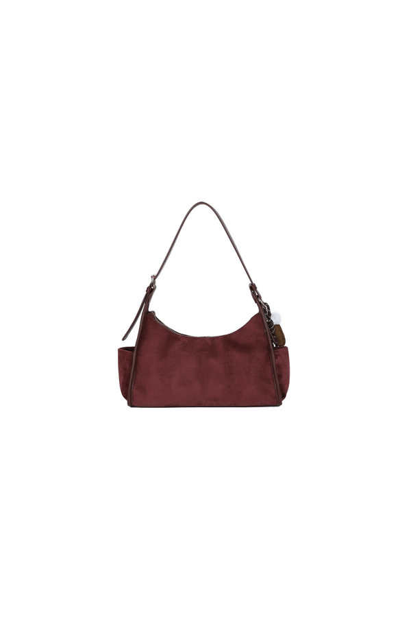 Carraig Donn Burgundy Faux Suede Front Pocket Hobo Shoulder Bag