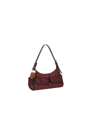 Carraig Donn Burgundy Faux Suede Front Pocket Hobo Shoulder Bag