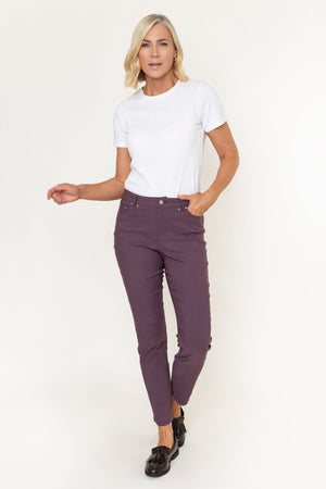Carraig Donn Burgundy High Waisted Full Length 5 Pocket Bengaline Pants