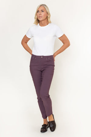 Carraig Donn Burgundy High Waisted Full Length 5 Pocket Bengaline Pants