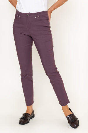 Carraig Donn Burgundy High Waisted Full Length 5 Pocket Bengaline Pants