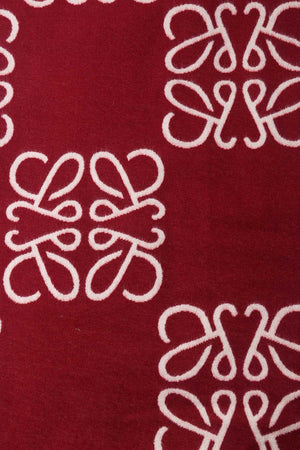 Carraig Donn Burgundy Viscose Interlocking Monogram Check Scarf