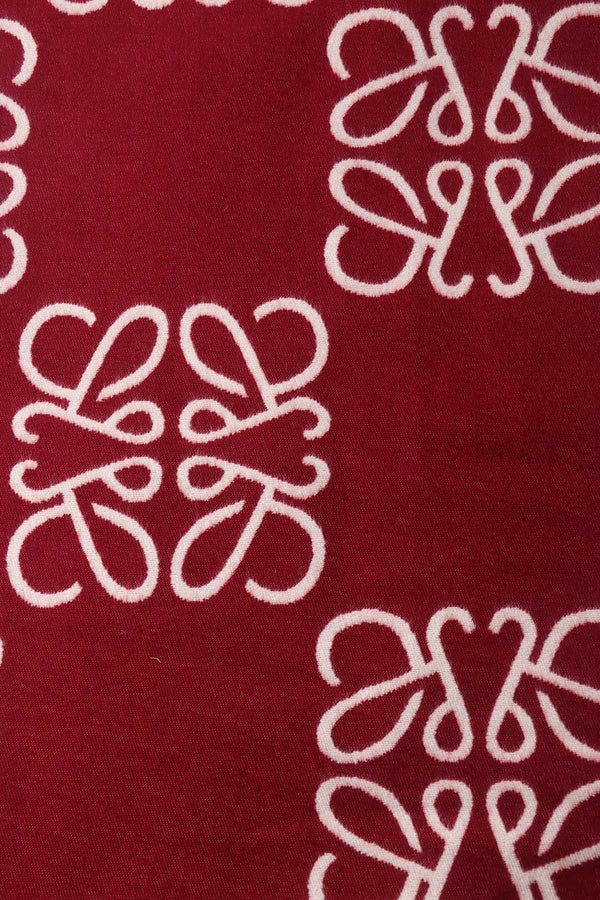 Carraig Donn Burgundy Viscose Interlocking Monogram Check Scarf
