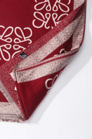 Carraig Donn Burgundy Viscose Interlocking Monogram Check Scarf