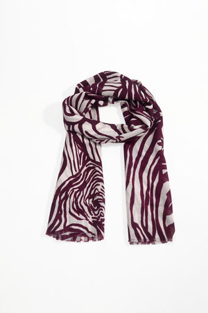 Carraig Donn Burgundy Zebra Print Scarf