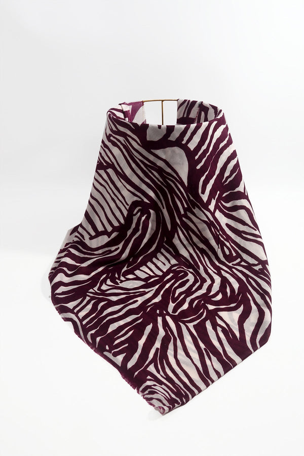 Carraig Donn Burgundy Zebra Print Scarf