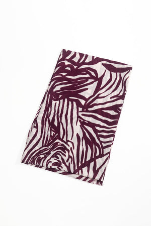 Carraig Donn Burgundy Zebra Print Scarf
