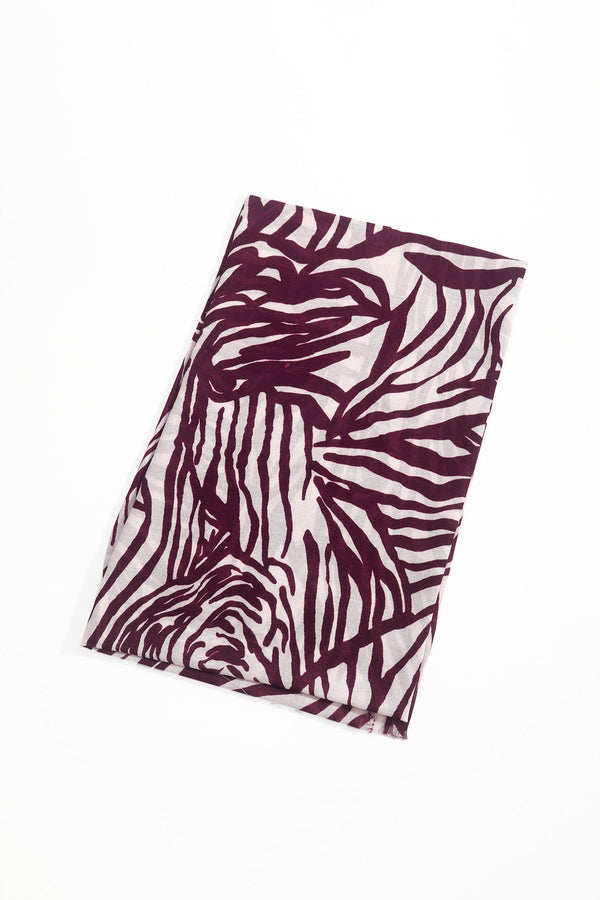 Carraig Donn Burgundy Zebra Print Scarf