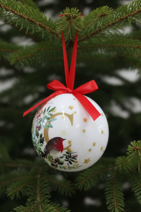 Carraig Donn C Christmas Robin Alphabet Tree Bauble