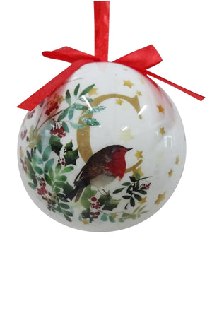Carraig Donn C Christmas Robin Alphabet Tree Bauble