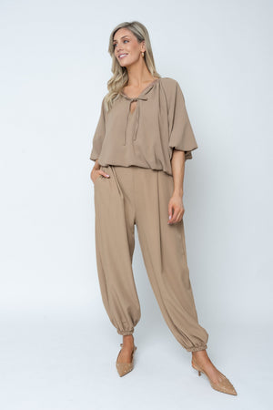 Carraig Donn Camel High Waisted Cuffed Hem Trousers