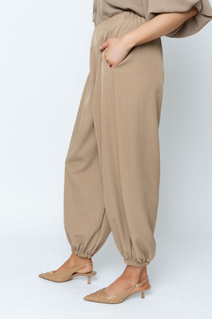Carraig Donn Camel High Waisted Cuffed Hem Trousers