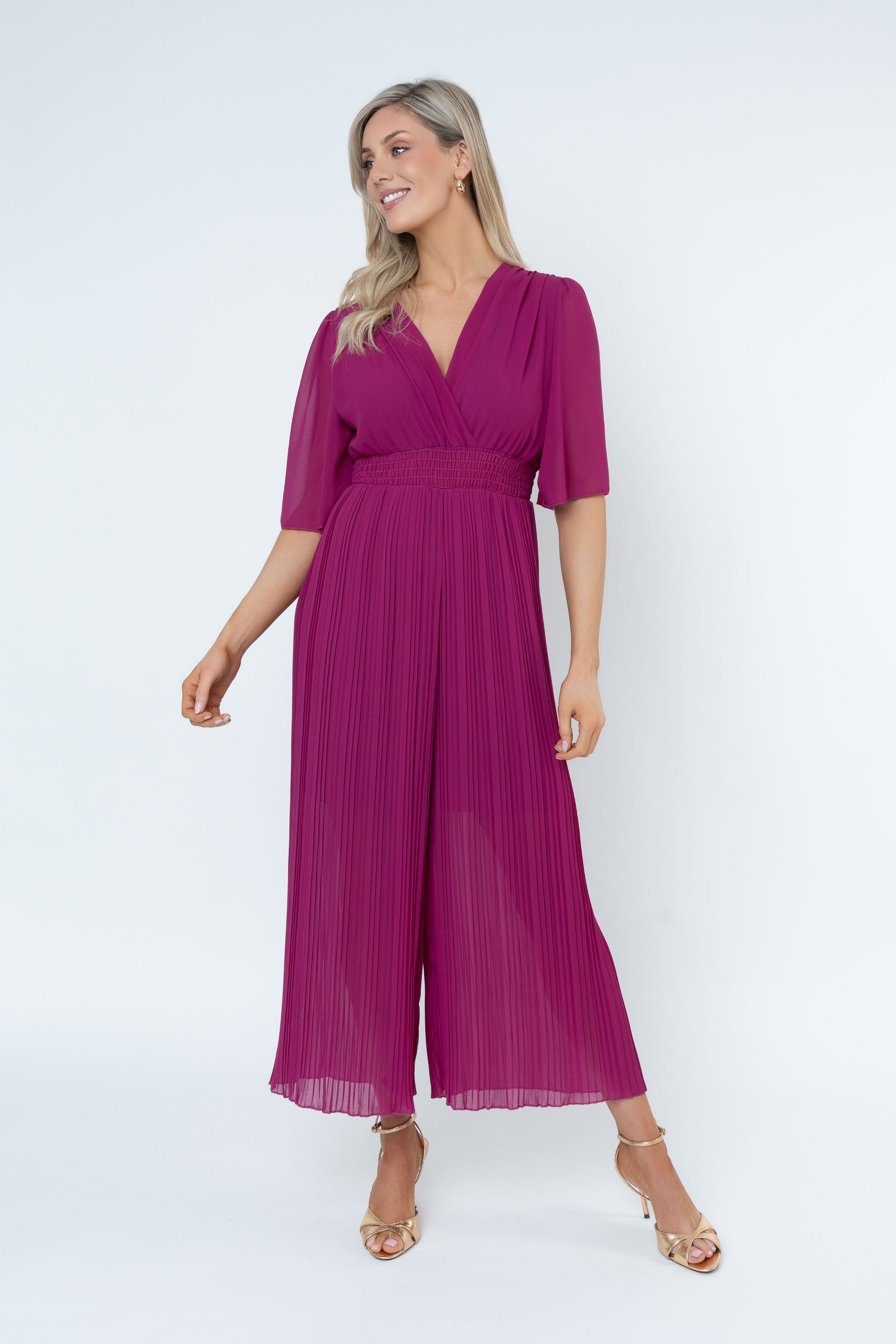 Carmen Burgundy Short Sleeve Jumpsuit