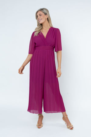 Carraig Donn Carmen Burgundy Short Sleeve Jumpsuit