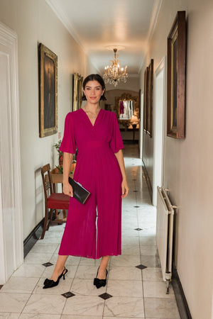 Carraig Donn Carmen Burgundy Short Sleeve Jumpsuit