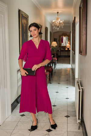 Carraig Donn Carmen Burgundy Short Sleeve Jumpsuit