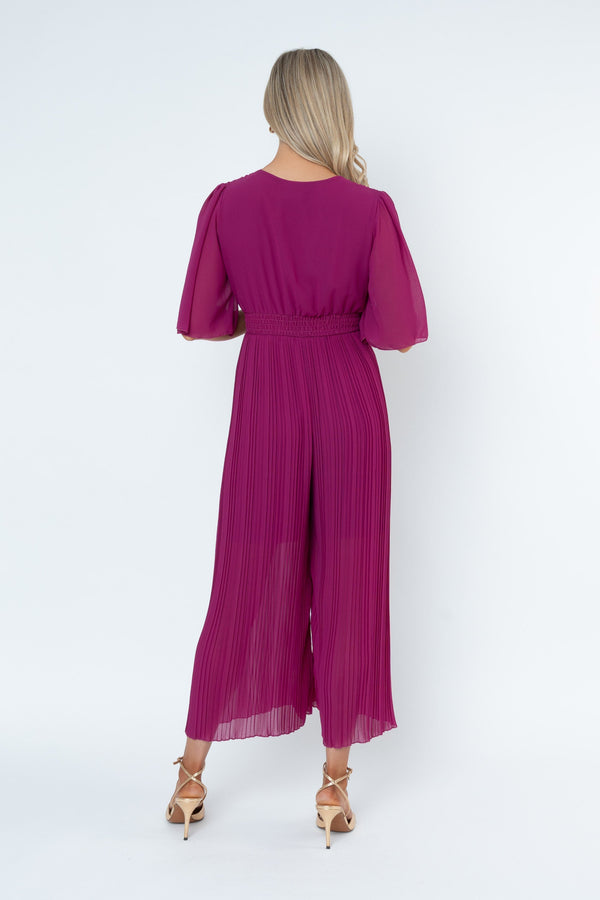 Carraig Donn Carmen Burgundy Short Sleeve Jumpsuit