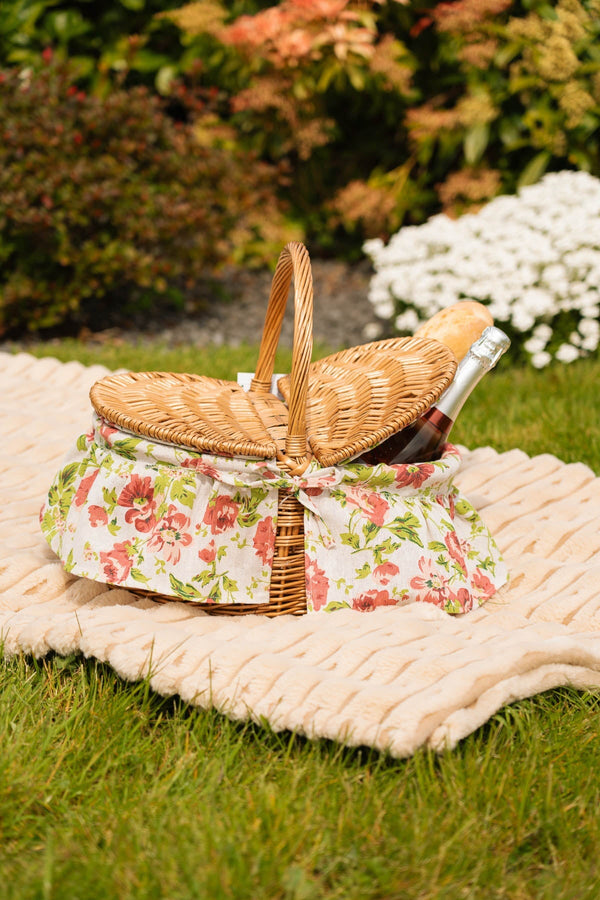Carraig Donn 2 Person Pink Floral Picnic Basket