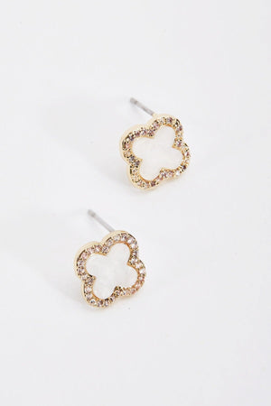 Gold Tone Finish Earrings with Crystals