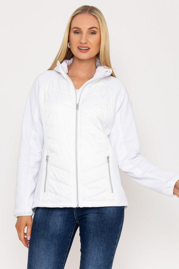 Hybrid Rib Jersey Jacket Ladies White Jackets Carraig Donn