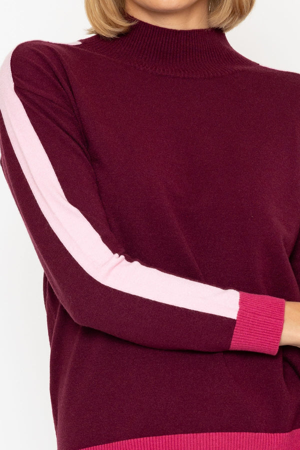 Colour-Block Roll Neck Jumper Ladies Jumpers – Carraig Donn