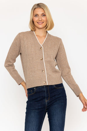 Carraig Donn 25Aw Contrast Neck Cardigan