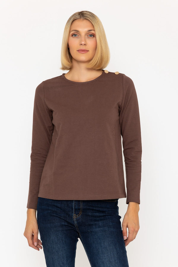 Carraig Donn 25Aw Cotton Long Sleeve Top Brown